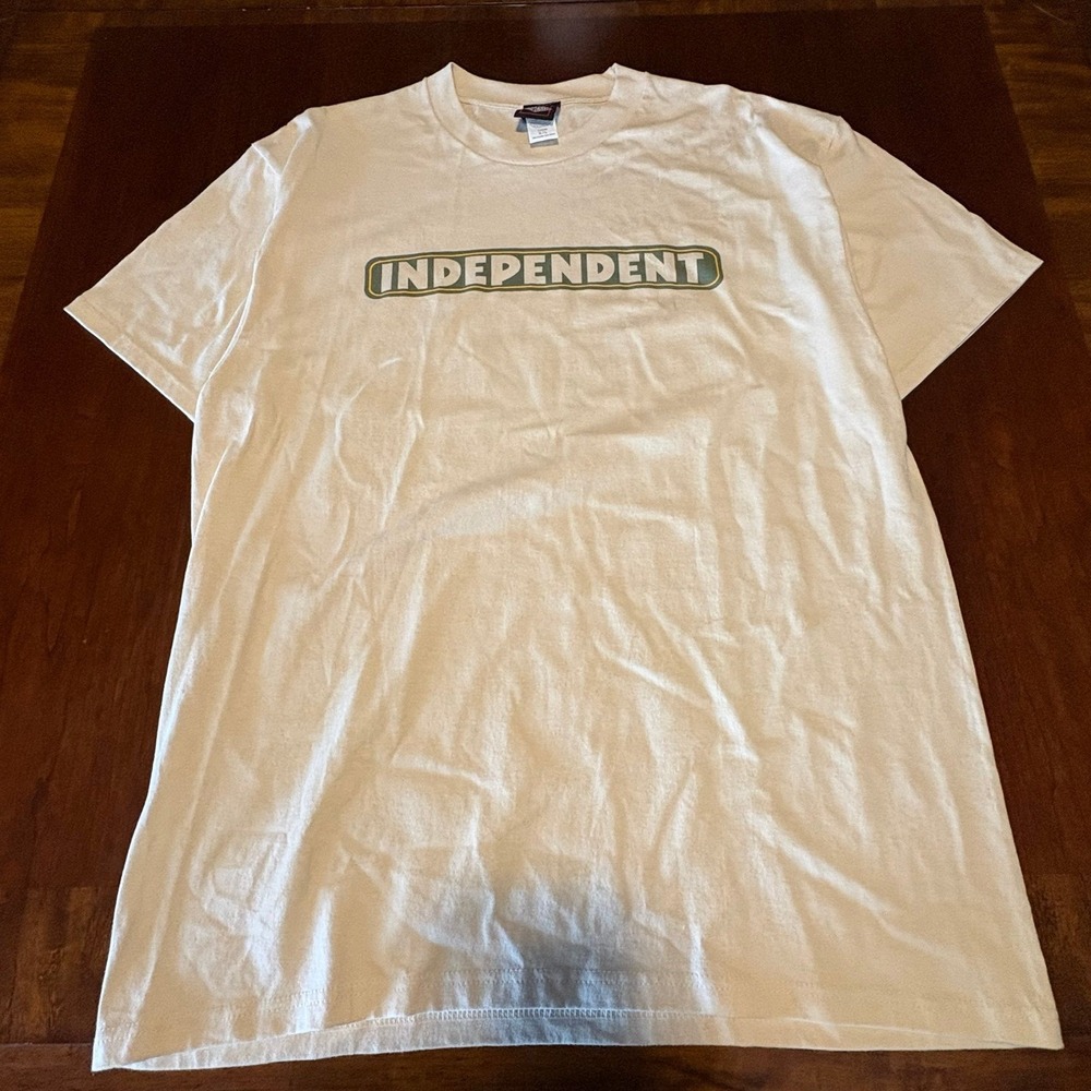 Independent Trucks T Shirt Cream Logo‎ Skateboard Streetwear Tee Large